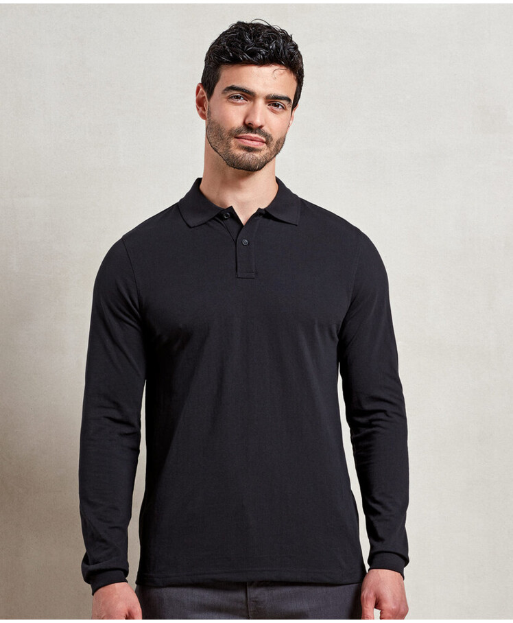 ‘Essential’ unisex long sleeve workwear polo shirt Thumbnail