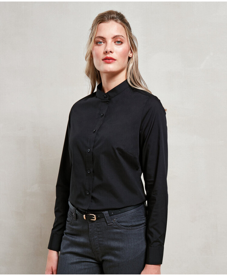 Women's banded collar 'grandad' shirt Thumbnail