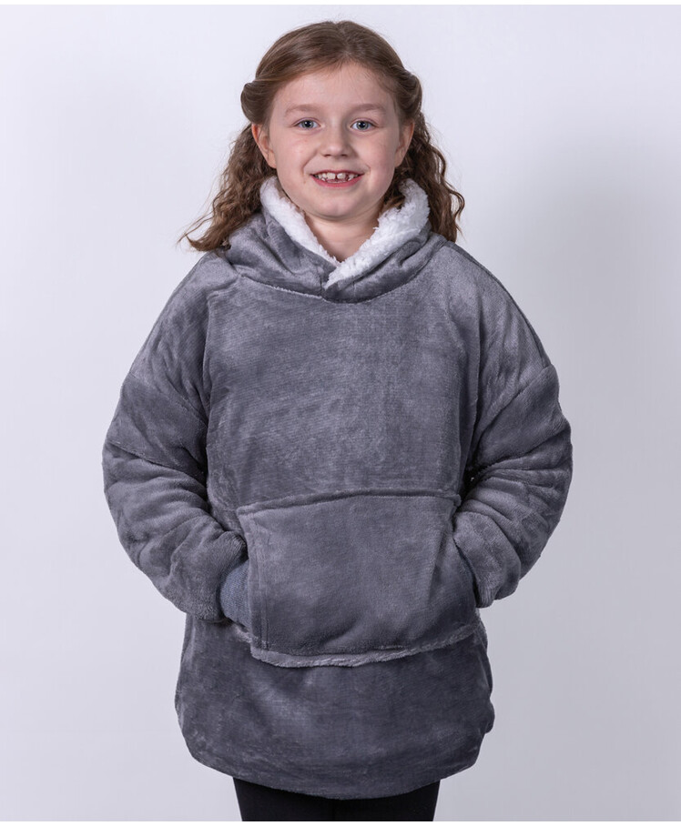 The Kids Ribbon oversized cosy reversible sherpa hoodie Thumbnail