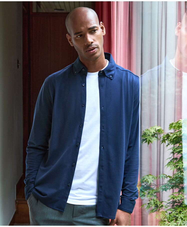 Long sleeve Superwash® 60° piqué shirt (tailored fit) Thumbnail