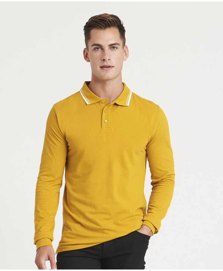 Long sleeve tipped 100 polo Thumbnail