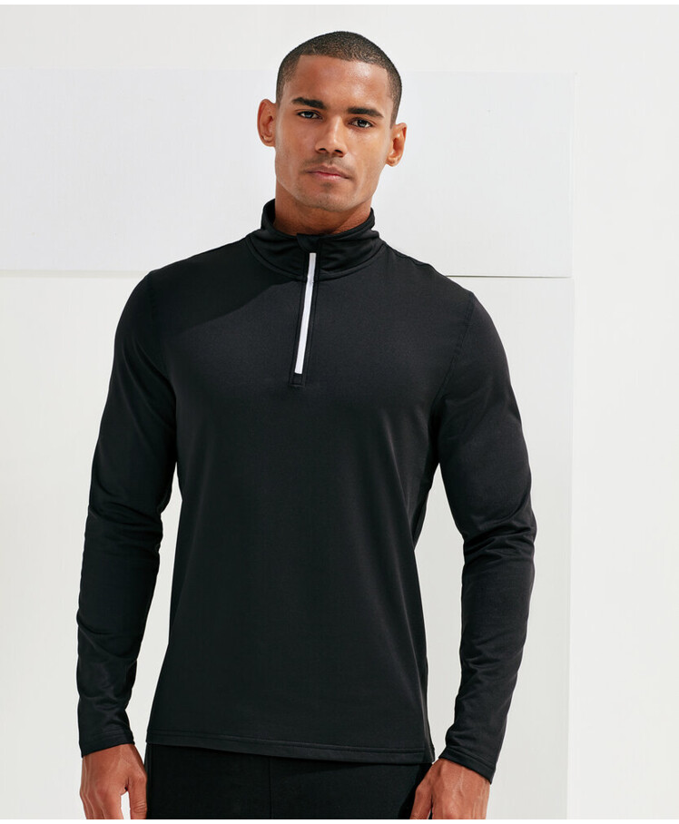 TriDri® recycled long sleeve brushed back ¼ zip top Thumbnail