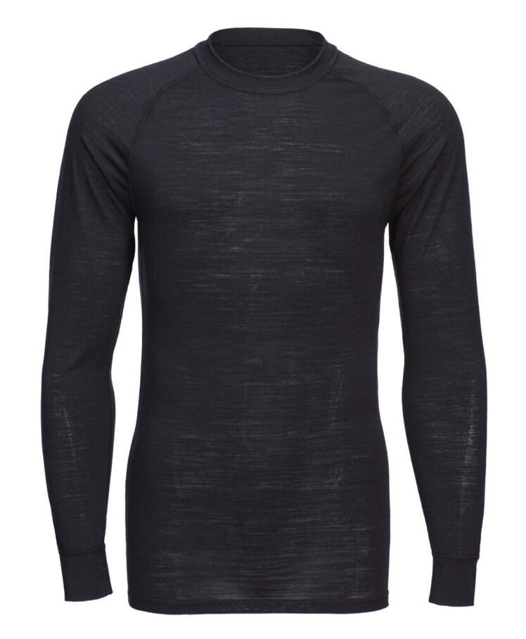 Merino wool crew neck long sleeve top Thumbnail