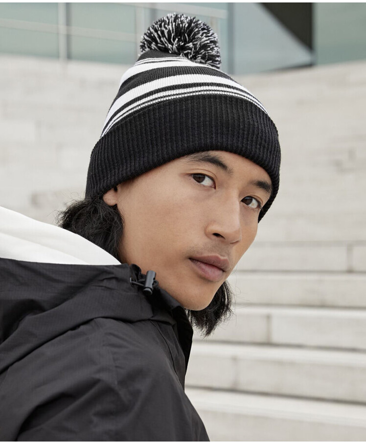 Striped fan beanie Thumbnail