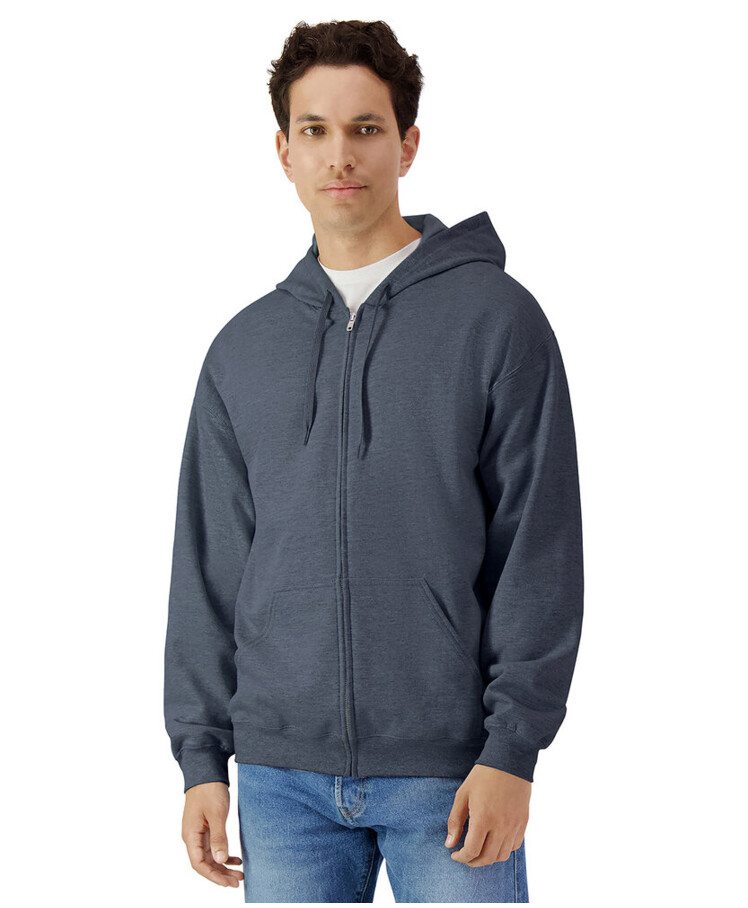 Softstyle™ midweight fleece adult full-zip hooded sweatshirt Thumbnail