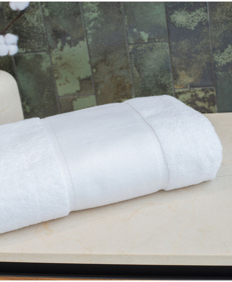 Organic bath sheet with printable border Thumbnail