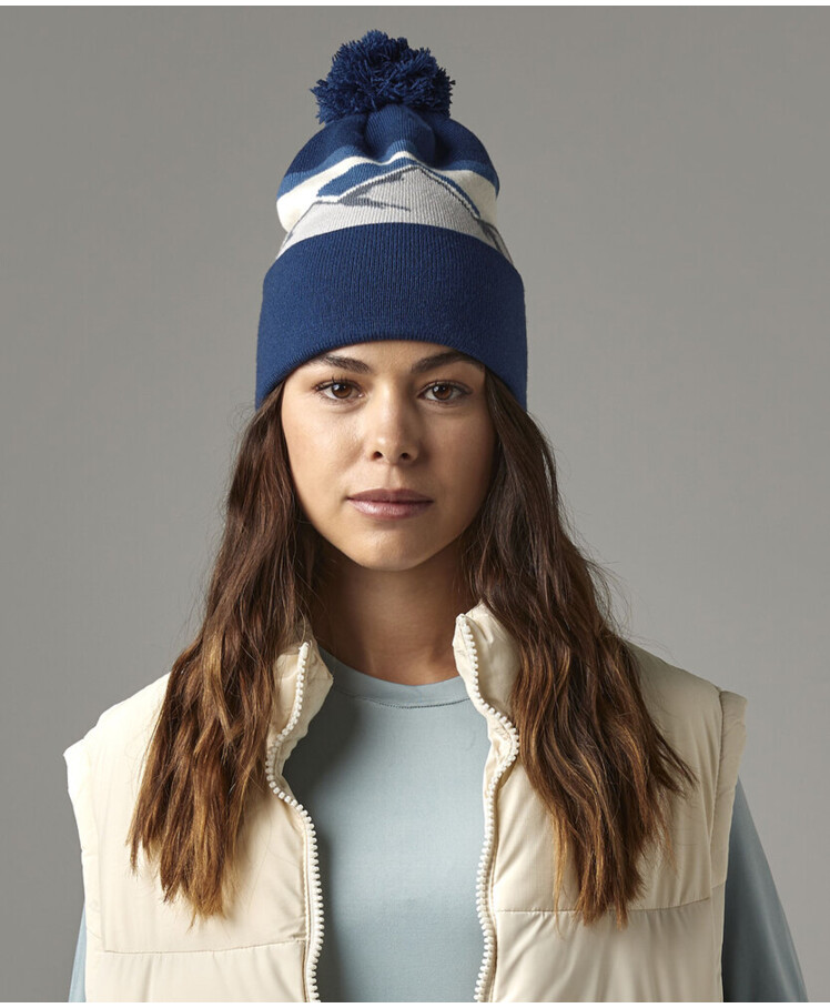 Mountain peaks pom pom beanie Thumbnail