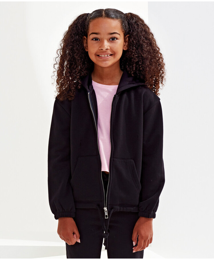 Kids TriDri® recycled cropped oversize full-zip hoodie Thumbnail