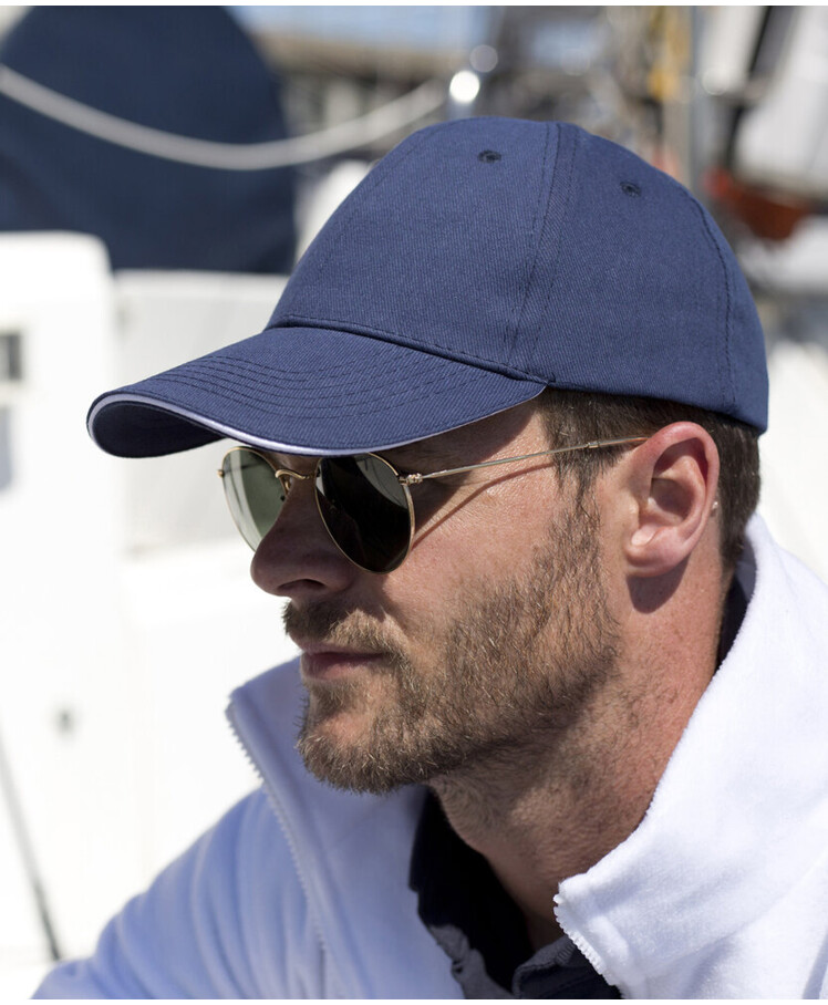 Memphis brushed cotton low-profile sandwich peak cap Thumbnail