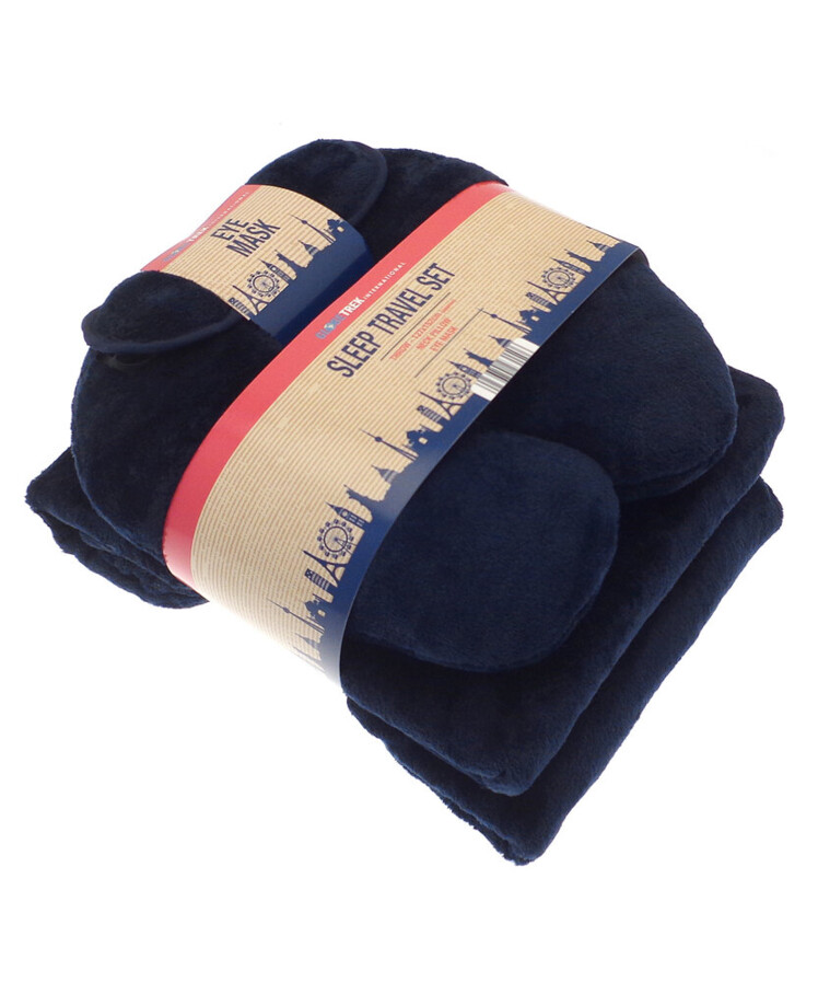 Travel set (neck pillow, eye mask and fleece blanket) Thumbnail