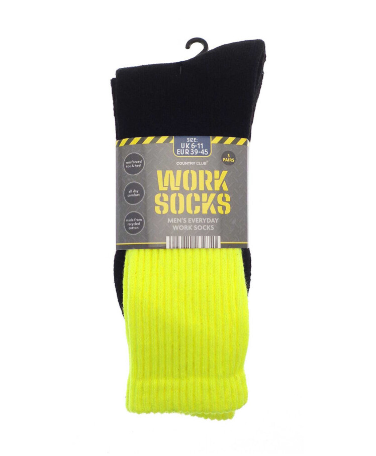 Men’s 3-pack work socks (recycled cotton) Thumbnail