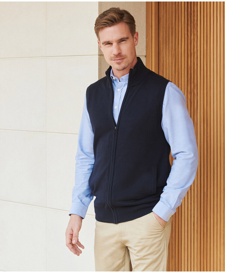 Sleeveless zip-through jumper Thumbnail