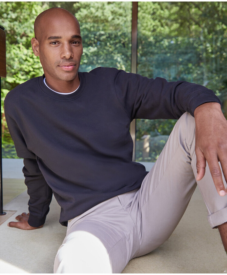 Regular fit piqué sweatshirt Thumbnail