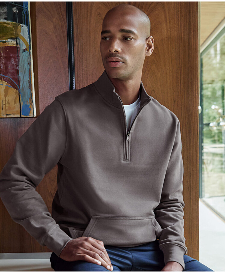 Regular fit 1/4-zip piqué sweatshirt Thumbnail