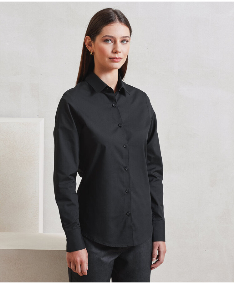 Women’s long sleeve ‘Recyclight’ poplin shirt Thumbnail