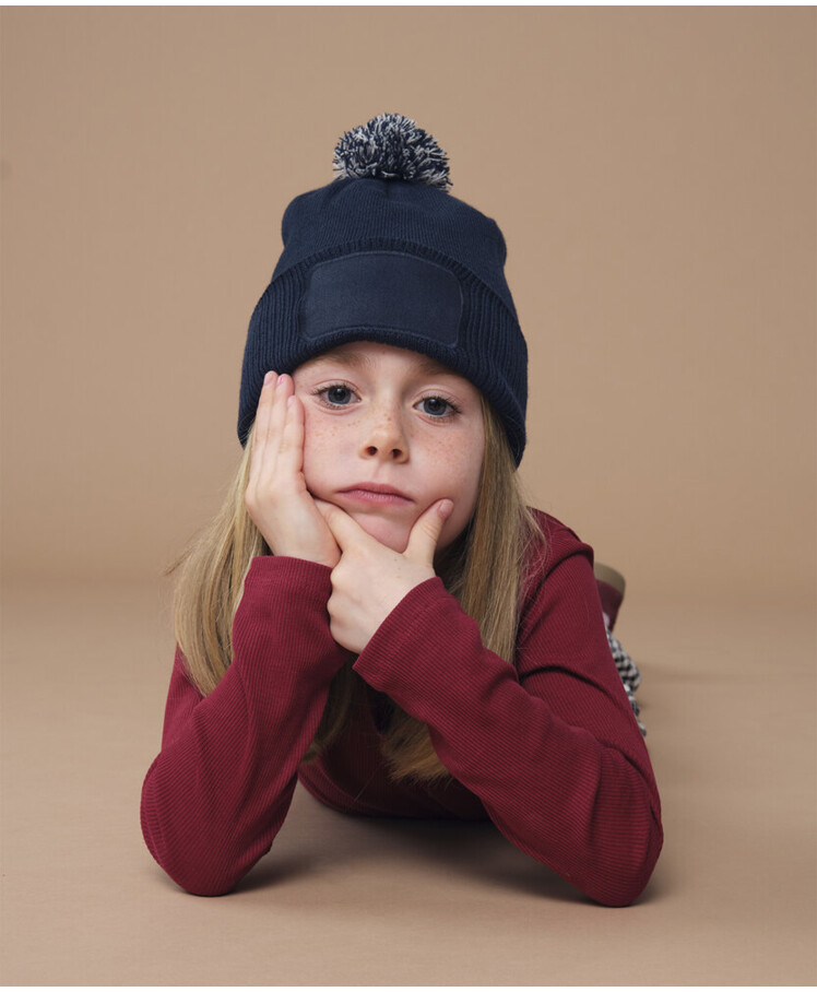 Kids snowstar patch beanie Thumbnail