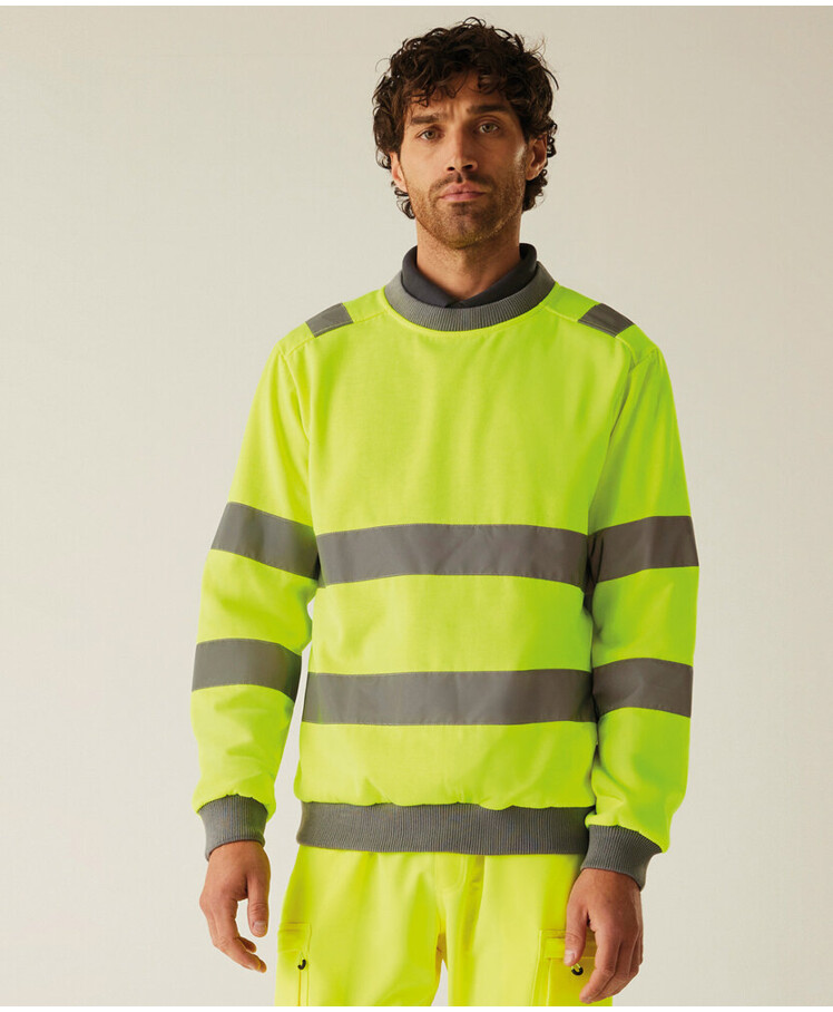 Hi-vis Pro contrast crew neck sweatshirt Thumbnail