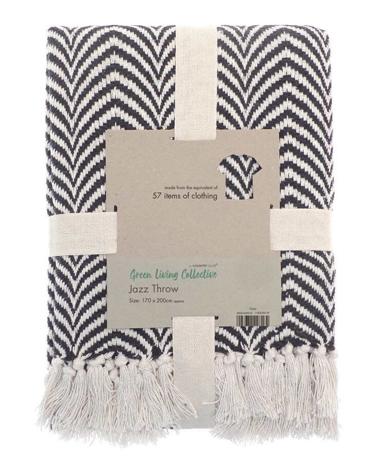 Recycled mixed-fabric throw Thumbnail