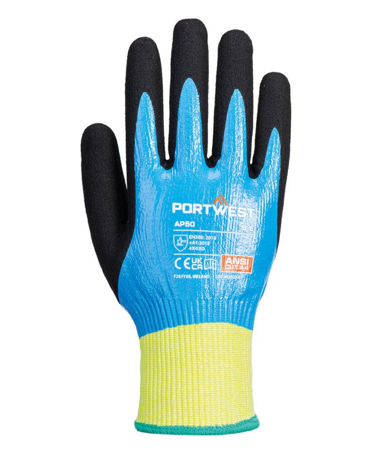 Cut D13 Nitrile aqua gloves (AP50) Thumbnail