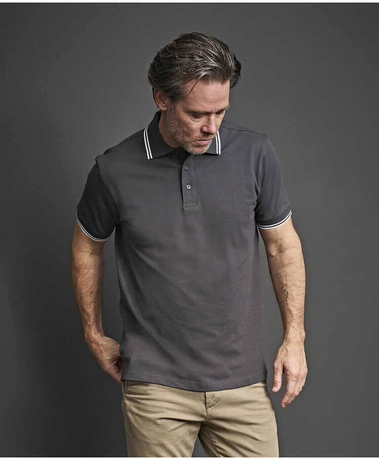 Luxury stripe stretch polo (1407) Thumbnail