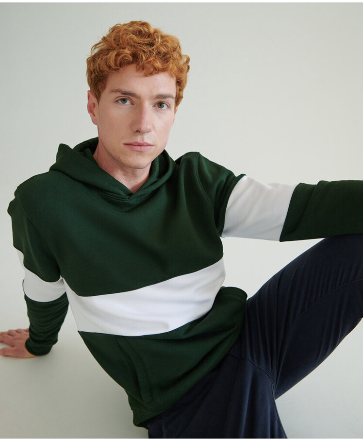 Heavyweight panelled hoodie Thumbnail