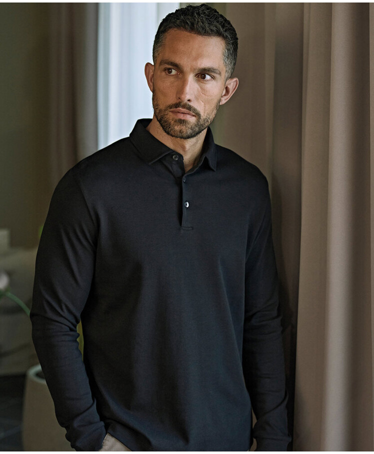 Pima cotton long-sleeve polo (1442) Thumbnail