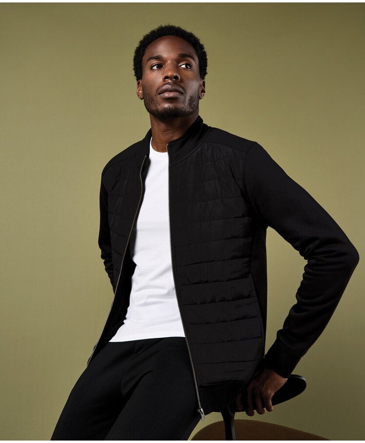 Regular fit quilted full-zip sweatshirt Thumbnail