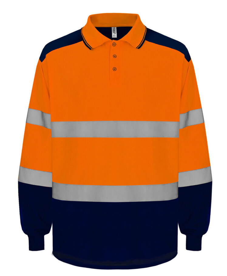 Hi-vis two-tone long sleeve polo (HVJ330) Thumbnail