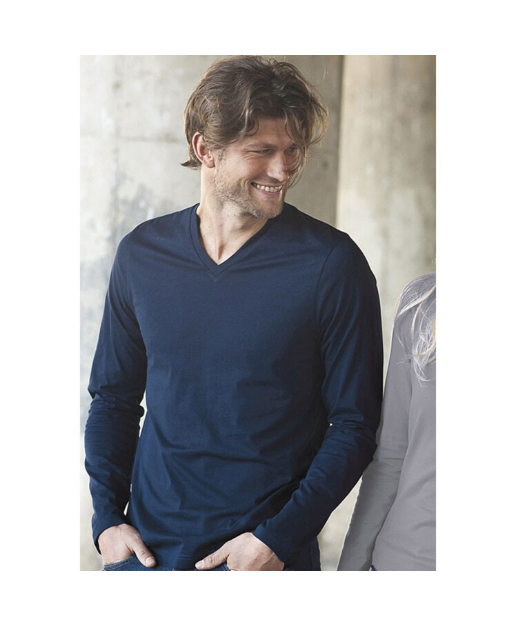 Men's long-sleeved V-neck T-shirt Thumbnail