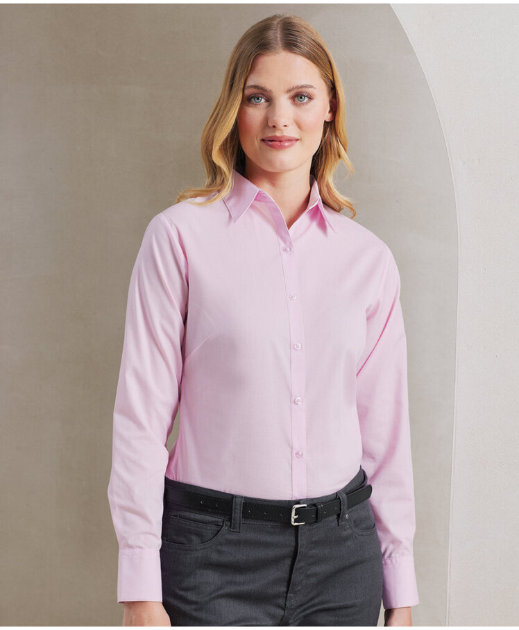 Women's poplin long sleeve blouse Thumbnail