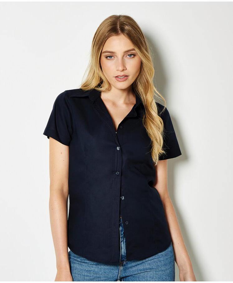 Women's workplace Oxford blouse short-sleeved (tailored fit) Thumbnail