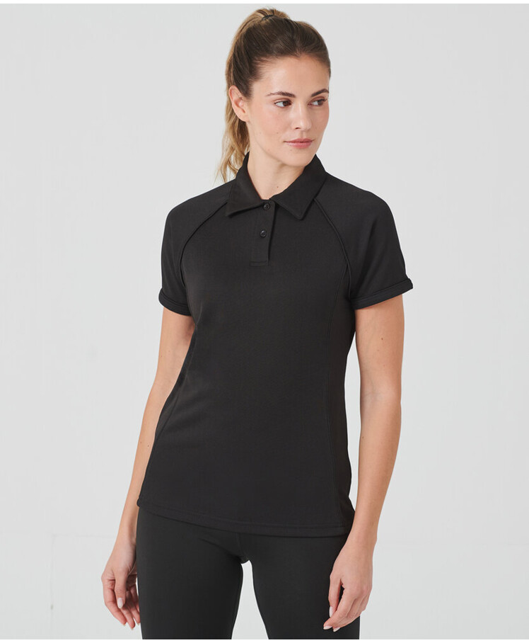 Women's piped performance polo Thumbnail