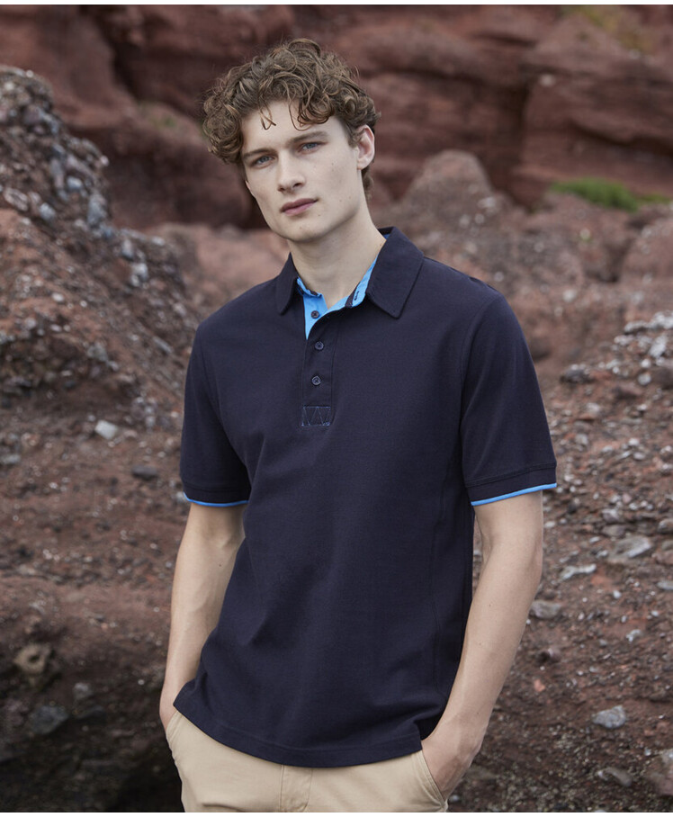 Contrast piqué polo shirt Thumbnail