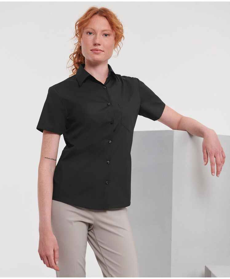Women's short sleeve polycotton easycare poplin shirt Thumbnail