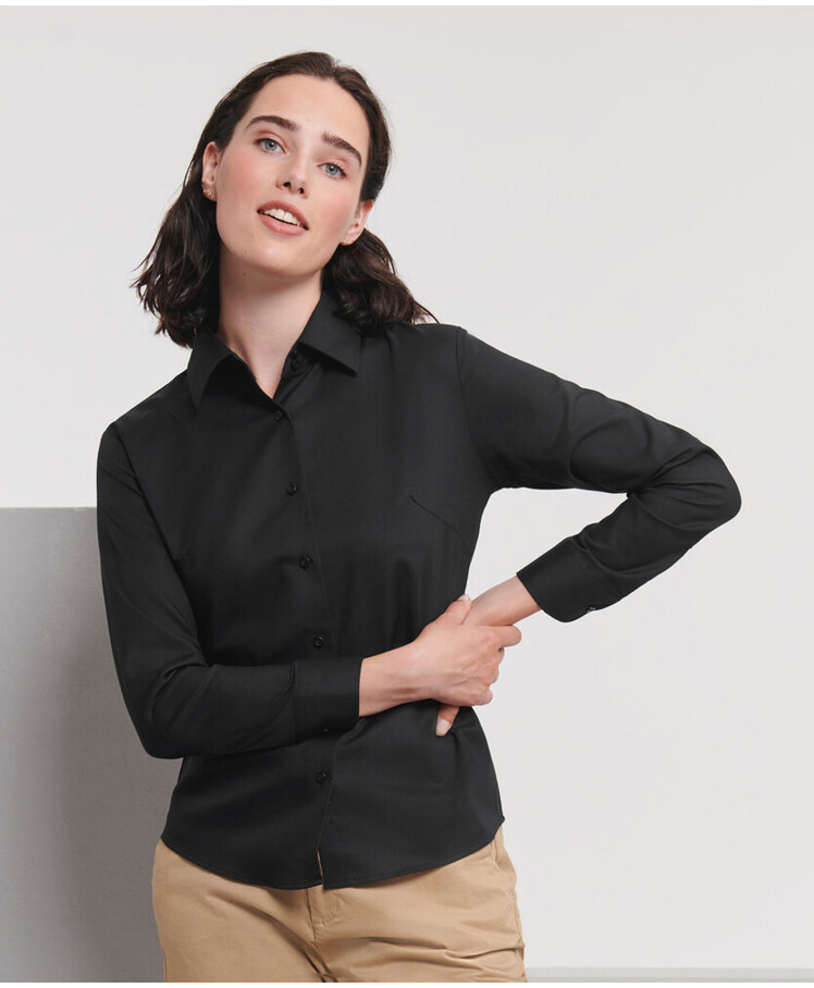 Women's long sleeve easycare Oxford shirt Thumbnail