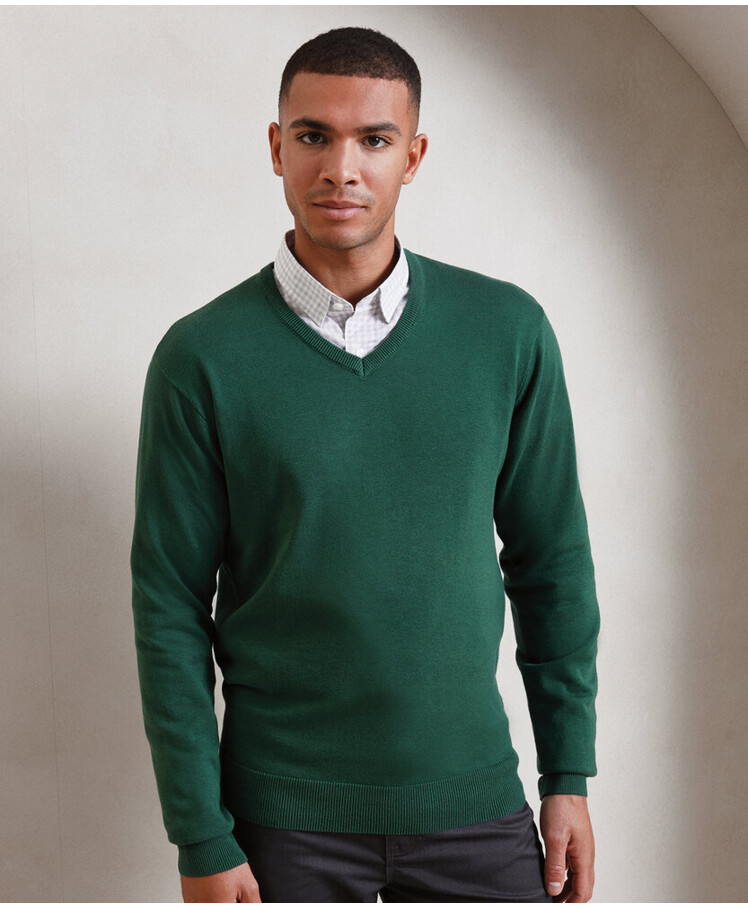 V-neck knitted sweater Thumbnail