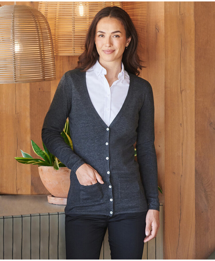 Women's v-button cardigan Thumbnail