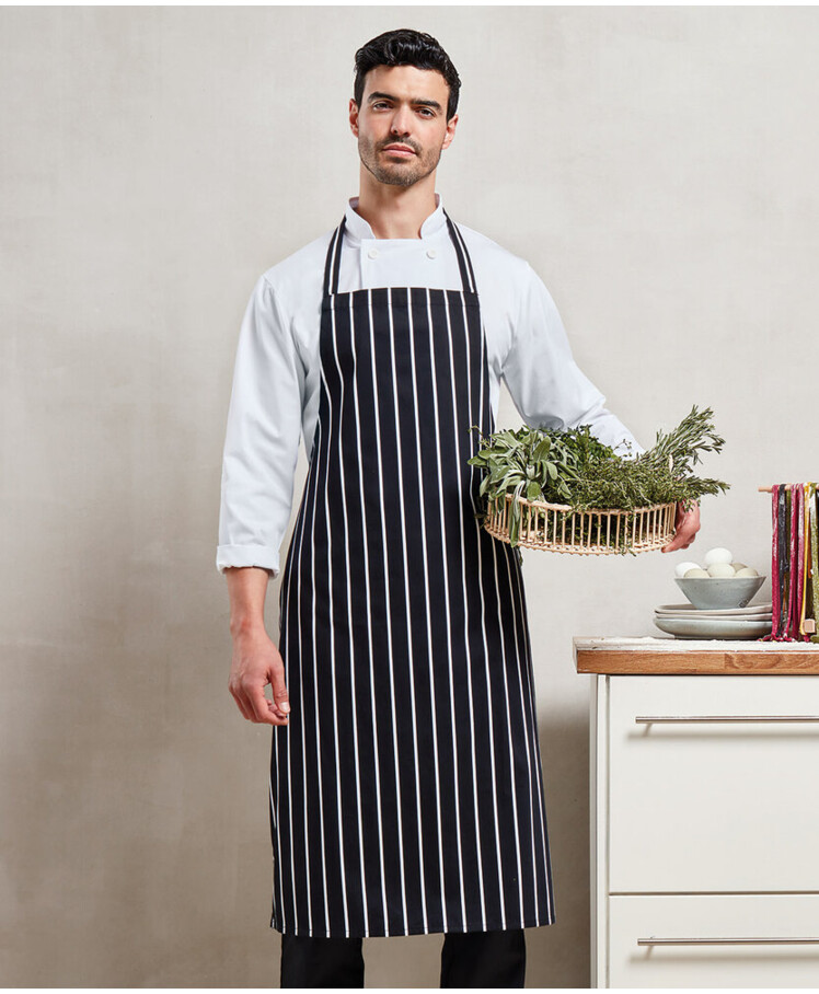 Striped bib apron Thumbnail