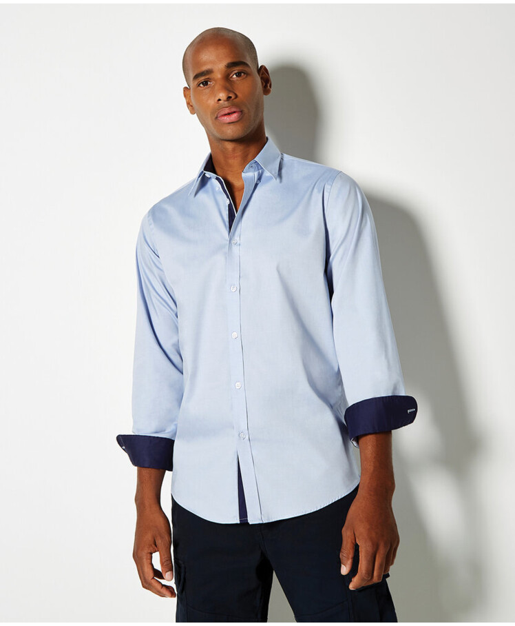 Contrast premium Oxford shirt (button-down collar) long-sleeved (tailored fit) Thumbnail