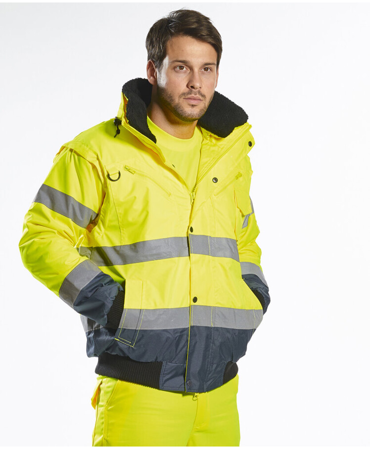 Hi-vis contrast bomber jacket (C465) Thumbnail