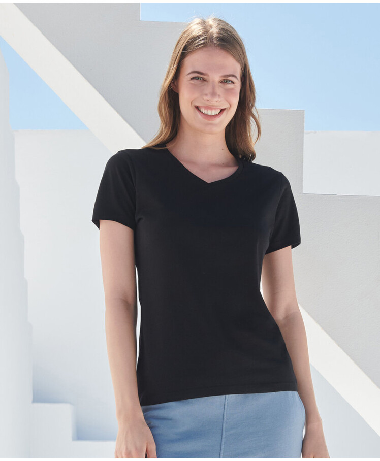 Feel good women's stretch v-neck t-shirt Thumbnail