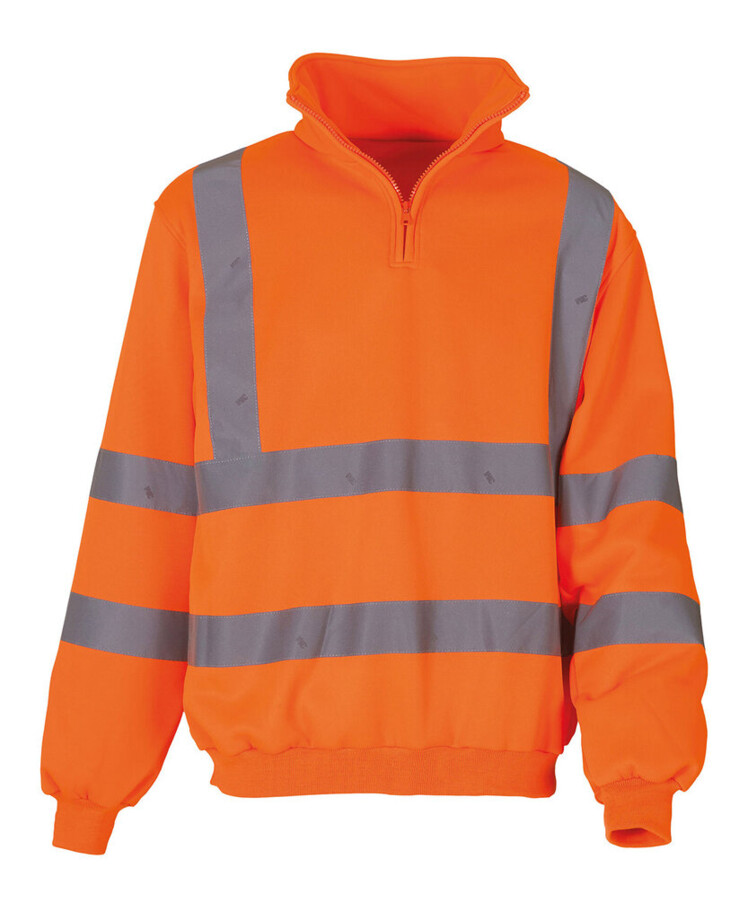 Hi-vis ¼ zip sweatshirt (HVK06) Thumbnail