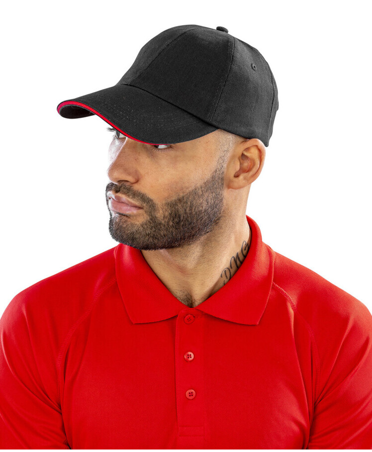 Brushed coton printers/embroiderers cap with sandwich peak Thumbnail