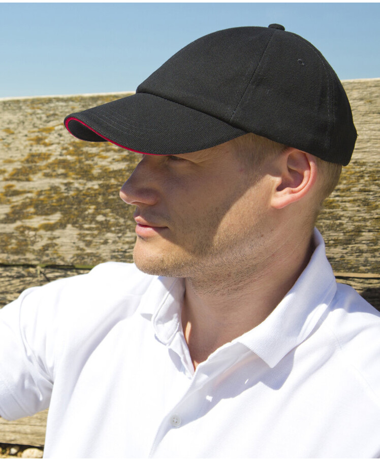 Low-profile heavy brushed cotton cap with sandwich peak Thumbnail
