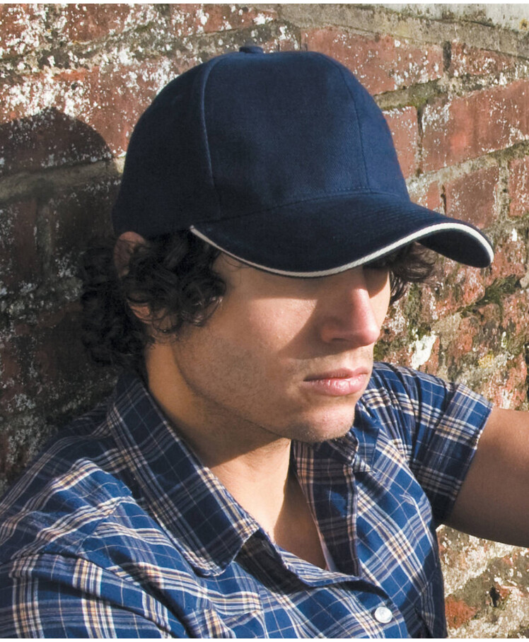 Pro-style heavy cotton cap with sandwich peak Thumbnail