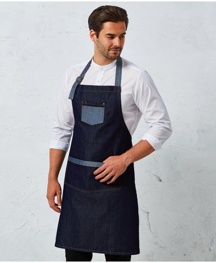 Domain contrast denim bib apron Thumbnail