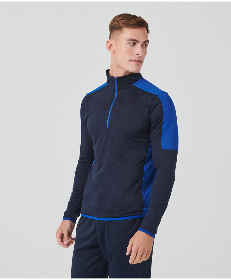 ¼ zip mid-layer with contrast panelling Thumbnail