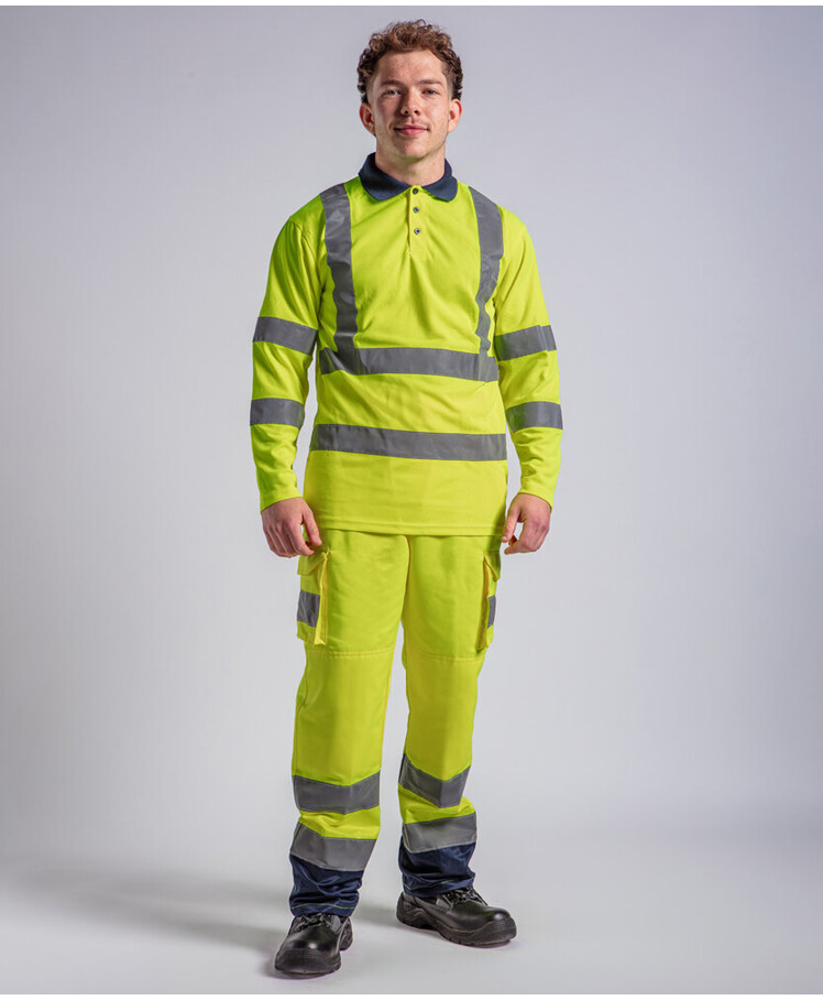 High visibility long sleeve polo Thumbnail