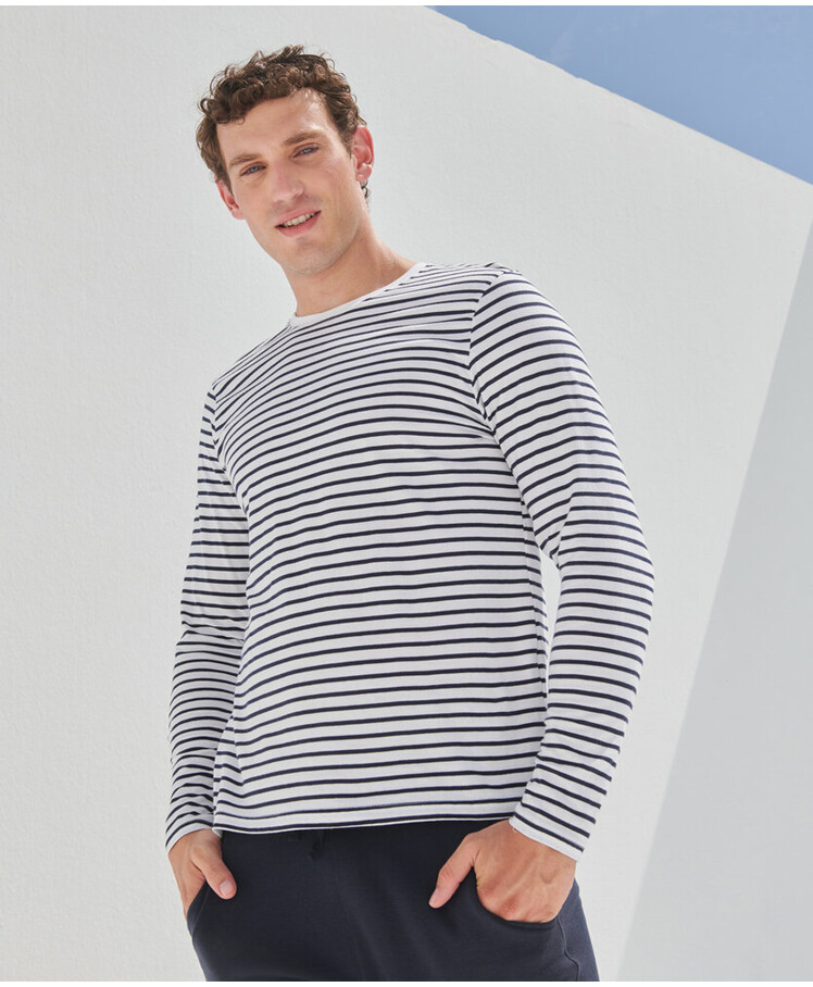 Unisex long-sleeved striped T Thumbnail