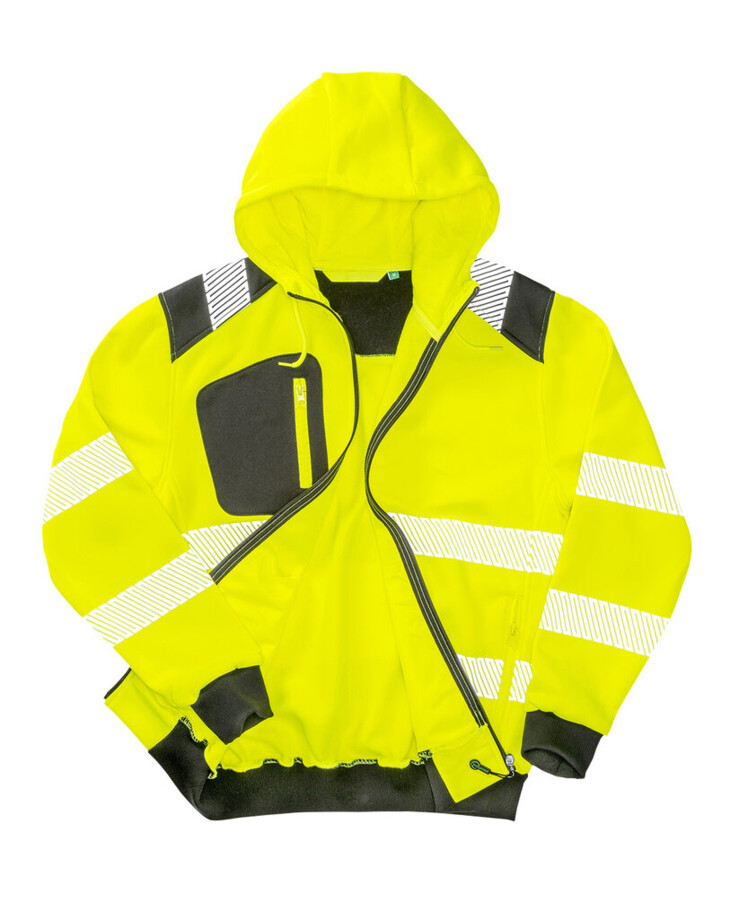 Recycled robust zipped safety hoodie Thumbnail